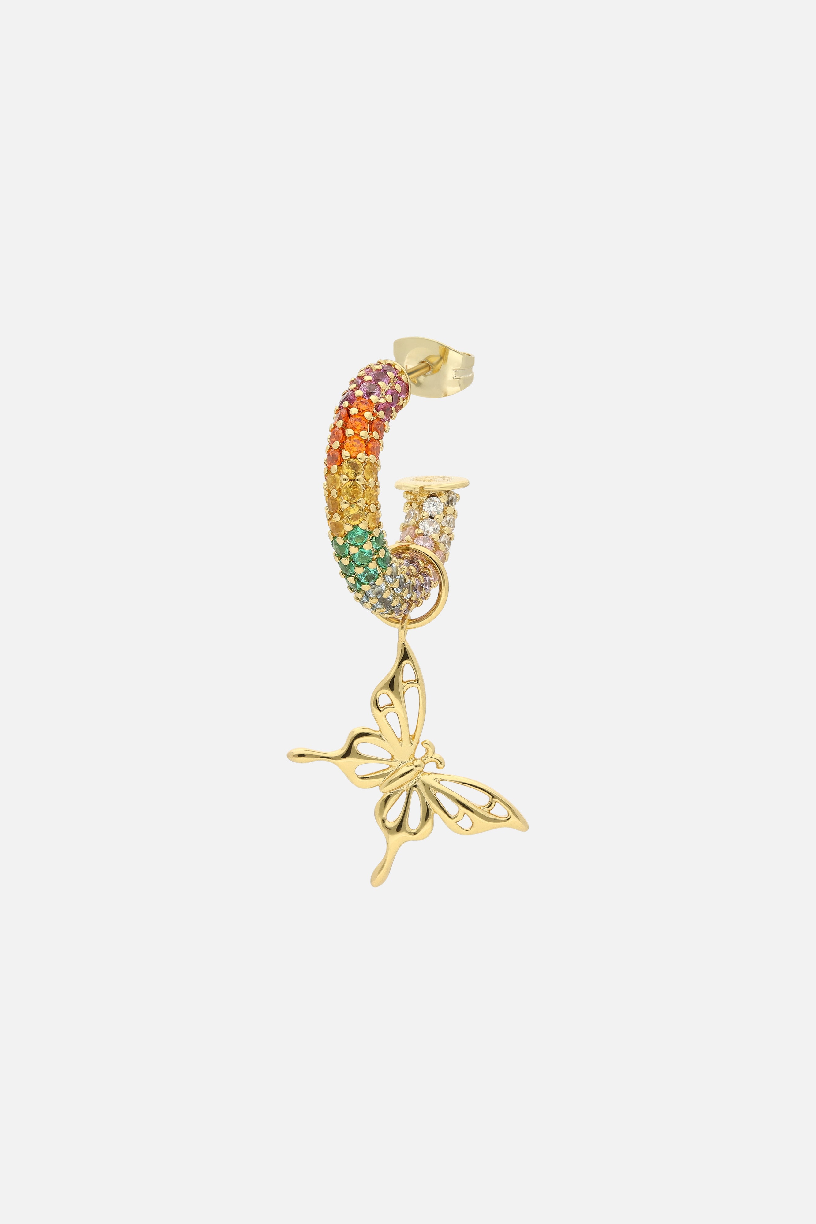BUTTERFLY RAINBOW HOOP EARRINGS - 2